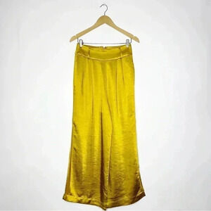 Capulet Anthropologie Gold Foil Wide Leg Pants Size Small